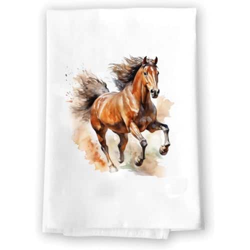 Country Farm Horse Kitchen Hand Towel White Pet Animal