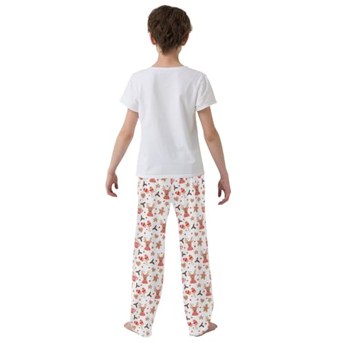 Boys' Pants Christmas Cute Animal Deer Long Bottoms Jogger Pants Elastic Waist Trousers with Pockets S-XL3
