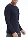 Comfneat Men's 2-Pack Thermal Long Sleeve Undershirt Waffle Knit Soft Comfy Crew Neck Underwear Top (Light Grey Melange + Navy 2-Pack, L)