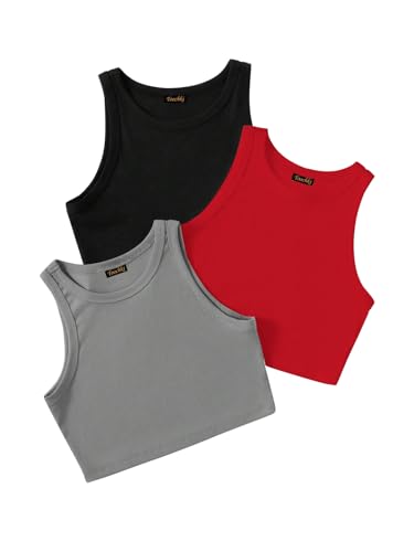 Image of Tops for Women Crop Top for Women's Tank Activewear Tee Sports Western Casual Cotton Camisole Pack of 3 Combo