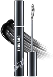 COSNORI Eyelash Tinting Serum 01 Deep Black - Korean Eyelash Boost Tinted Serum – Eyebrow Growth Enhancer for Longer and Thicker – Lash Perm Essential - Vegan, Irritation Free 0.3 fl.oz / 9g (Black)