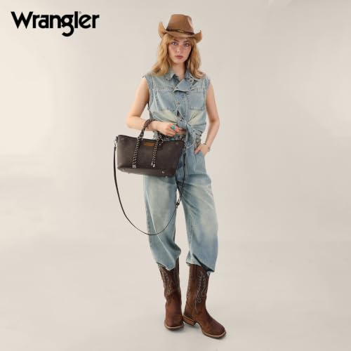 Wrangler Purses for Women Tote Bag Satchel Top Handle Shoulder Handbag Western Medium Large Designer Cute Bags for Ladies Gift Work Travel WG432-8300-1CF — view 3