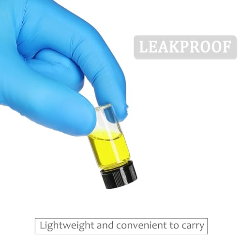 5ml Glass Clear Sample Bottles Screw Cap Lab Vials Supply Liquid Collection Container for Essential Oils Plastic Cap - Pack of 10