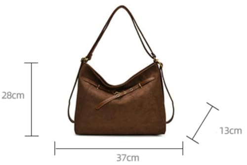 Women Vintage Suede Leather Shoulder Bag Large Bucket Tote Crossbody Handbag Classic Backpack Work Travel Dating4