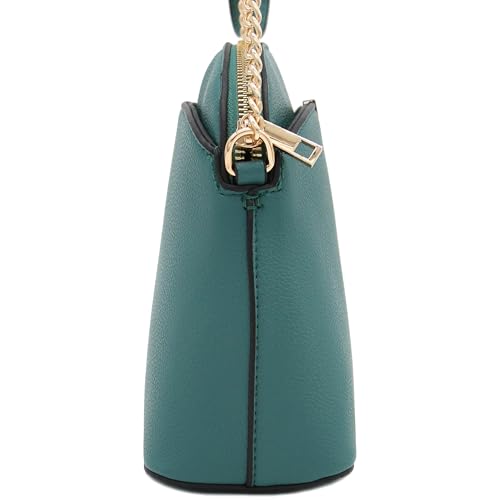 Image of FashionPuzzle Faux Leather Small Dome Crossbody Bag with Chain Strap