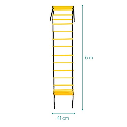 Navaris Speed Ladder 6m - Agility Ladder with 12 Adjustable Rungs - Indoor/Outdoor Equipment for Football and Fitness Training - For Kids or Adults