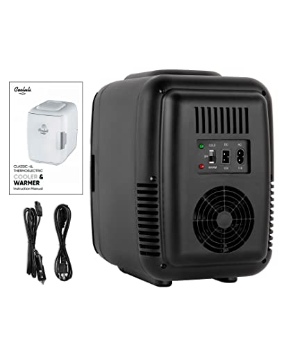 Cooluli Skincare Mini Fridge For Bedroom - Car, Office Desk & Dorm Room - Portable 4L/6 Can Electric Plug In Cooler & Warmer For Food, Drinks, Beauty & Makeup - 12V Ac/Dc & Exclusive Usb Option, Black #TOP7