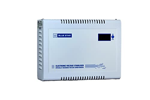 Image of Blue Star 4Kva Electronic Voltage Stabiliser (Vs415Dta-Gt) With Digital Display For 1 Ton, 1.5 Ton Acs (150V-280V, White)