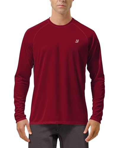 Image of Roadbox Mens UPF 50+ UV Sun Protection Shirts Outdoor Long Sleeve SPF Rash Guard for Fishing Hiking Swimming Running
