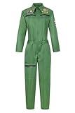 Flight Suit Costume Women Military Fighter Pilot Jumpsuit Halloween Costumes Cosplay Adult Army Green 3XL