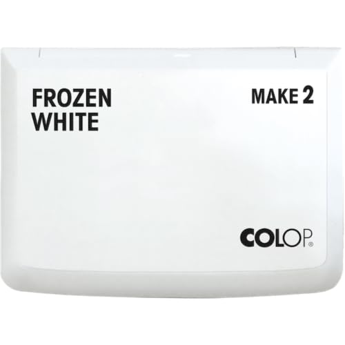 COLOP Make Series Premium Ink Stamp Pad Standard Water-Based & Acid-Free Non-Toxic Ink for Rubber Stamps Crafting and Scrapbooking (Frozen White 2.75 x 4.25)