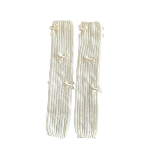 Image of Fashion Girl Knit Leg Warmers Harajuku Bow Decor Loose Socks Vintage Kawaii Leg Sleeves Lolita Socks