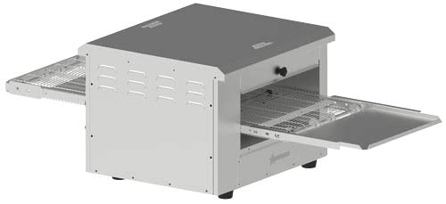 COUNTERTOP PIZZA COMMERCIAL CONVEYOR OVEN WITH 15? BELT OMCAN 48387. RECOMMENDED COOKING TIMES: 12-14” Blanched Pizza, Meat & Cheese Sandwich,Meatball, Garlic Bread, Fish (sizzle platter)