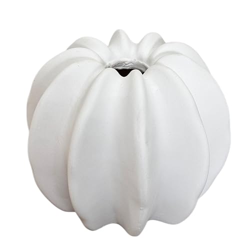 Image of Art Street White Sea Urchin Vase for Flowers|Decorative Flower Pot Vase| for Home, Wedding Decoration|Living Room, Bedroom and Office, New Year, Christmas Decor| (Only Vase) (Size: 5x5 Inch)