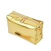 Trousse de maquillage dorée pour femme - Polyvalente - Étanche - Grande capacité - Fermeture éclair - Pochette de voyage multifonction avec fermeture éclair, Sac carré, Taille unique #2