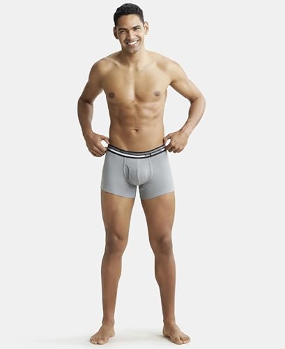 Image of Jockey UI22 Men Super Combed Cotton Rib Trunk with Ultrasoft Waistband