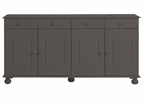 Image of APRODZ Solid Wood Sideboard Cabinet for Living Room | Wooden Storage Cabinet with 3 Drawers & 3 Doors | Kitchen Crockery Cabinet | Drawer Cabinet for Dining Room Bedroom | 161x35x79 cm,Opera Evening