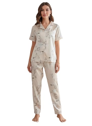 Image of Women Lycra Night Suit Set | Premium Soft Nightwear Pajama Set | Stylish Comfortable Sleepwear for Ladies | Elegant Lounge Wear Night Dress