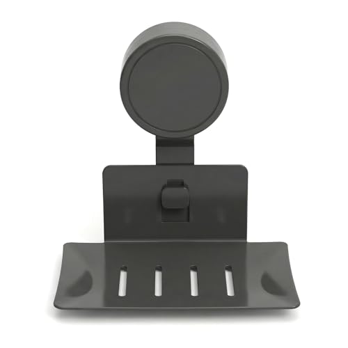 Image of Suction Soap Dish for Shower, Powerful Vacuum Soap Holder Wall Mounted, No Drilling Soap Tray with Drainage, Removable Sponge Holder for Bathroom, Kitchen, Waterproof & Rustproof