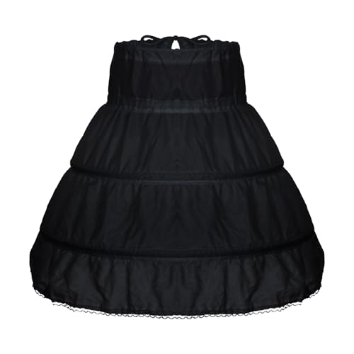 baotongle Girls Petticoat Underskirt with 3 Hoops Full Slip Girls Petticoat Crinoline Skirt for Halloween Party Daily Dress