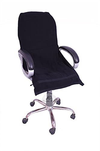 Image of ROMAN HOME 100% Superfine Cotton Solid Large Luxury Office Chair Towel with Tie Knot 450 GSM - (Pack of 1) Original Product AS PER Picture Shown (1, ch Black)