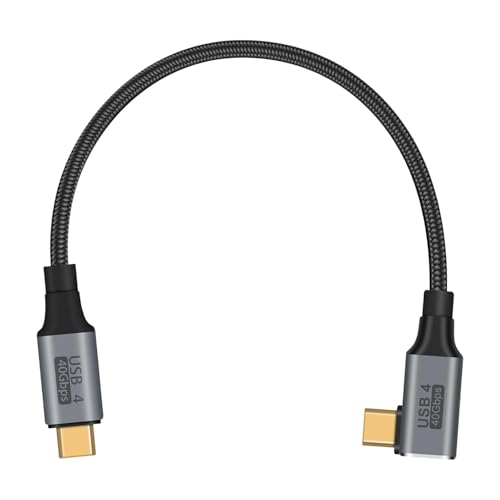 Image of Wefly USB4 Cable, with Thunderbolt 4, 240W Charging, 40 Gbps Data Cable, 8K @ 60Hz HDR, USB C to USB C Cable, 90Degree for Hub, Dock Ma /Book, M2, M3, Mac SSD (100CM)
