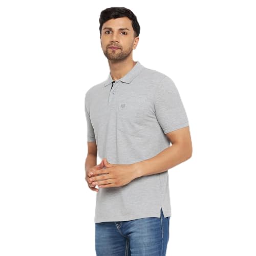 Image of Duke Stardust Men Polo Neck Half Sleeve Cotton T-Shirt (SD55 M.Grey Melange 4XL)