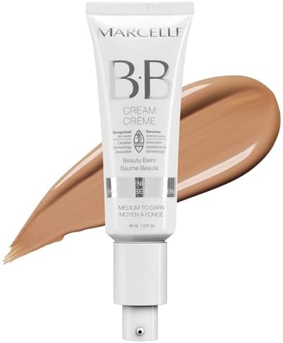 Marcelle BB Cream Beauty Balm, Medium-Dark Tint, Lightweight Hydration, Hypoallergenic, 45 mL
