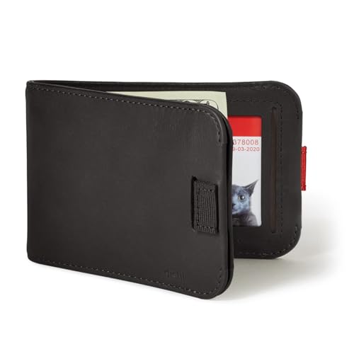 Image of Distil Union Everyday Set - Wally Bifold 5.0 RFID Wallet & Ferris KeyLoop - Slim Leather Wallet & Magnetic Keyring Set for Men - Minimalist Everyday Carry - Black