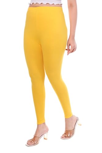 Image of TPF Women Solid Cotton Lycra Stretchable Leggings | Comfortable Ankle-Length Slim Fit Leggings for Women & Girls | Soft, Breathable Wear Bottoms