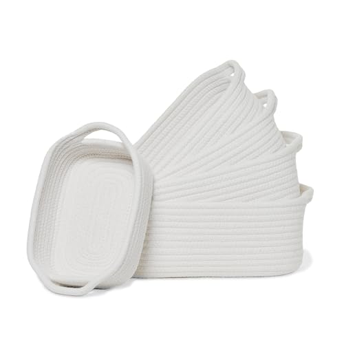 Storage Basket Set – 5-Piece Baskets for Organizing Home, Shelves, Nursery, Bathroom, Dog Toys, Small to Large Decorative Baskets – Off White