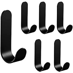 Perchero Ceramica Baño LINAERSHAO 6 Piezas Colgador Toalla Baño Adhesivo,Perchero Pared Negro,Ganchos Adhesivos,Ganchos Adhesivos Acero Inoxidable,Gancho Adhesivo,para Baño,Cocina,Dormitorio,Acero Inoxidable,Negro