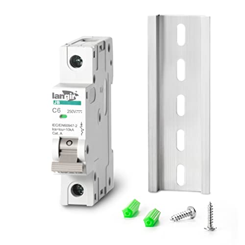 DC 6A Circuit Breaker, 1 Pole DIN Rail Mount, 250V Solar PV Disco...