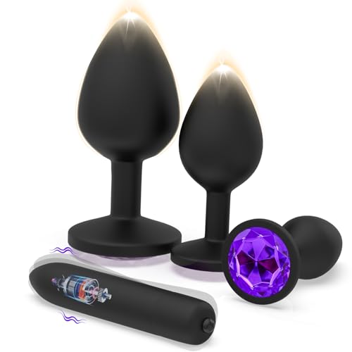 Date Night Gift for Lover 4pcs Silicone Butt Training Tool Anales Trainer Set Plug Butt for Women Trainer Kit Adult Toys Relaxing Toys Tool for Men Women Sunglasses Z36