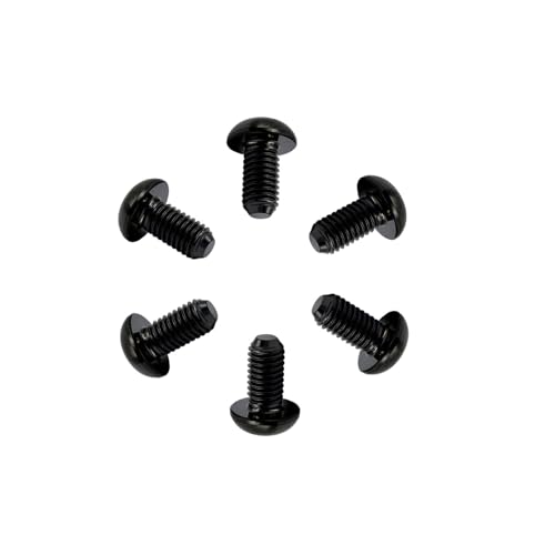 Image of RISON Titanium Bolts M5x10mm Titanium Button Torx Head Bolt Screw M5 Bolts Bicycle Disc Brake Universal Black Star Round Head Ti Bolt for MTB and Bicycle Motorcycle Pack of 6