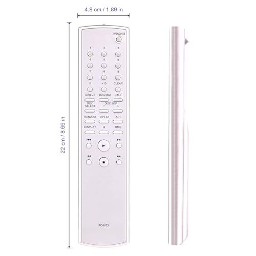 Télécommande RC-1033 Denon pour remplacer votre boîtier perdu de lecteur CD DCM-500AE