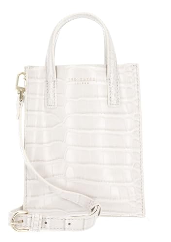 Sac à icônes Ted Baker effet croco ivoire style cabas rigide format mini