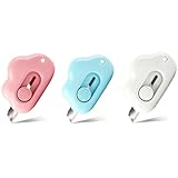 Box Cutter Retractable,Package Opener, Easy Slide Retractable Cute Box Cutter for for opening daily express boxes, envelopes, packages and more (3 Pcs Cloud Mini Cutter)
