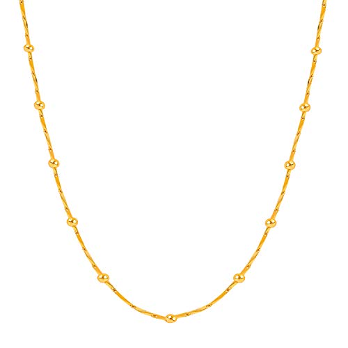 Image of Fashion Frill Gold Plated Brass Chain for Women Neck Chain & Girls Classic & Stylish Light Weighted