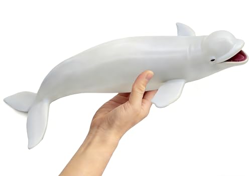 Image of SmilerSmile 8.6 inch Beluga Whale Figurine Plastic Sea Creature Toy for Toddlers