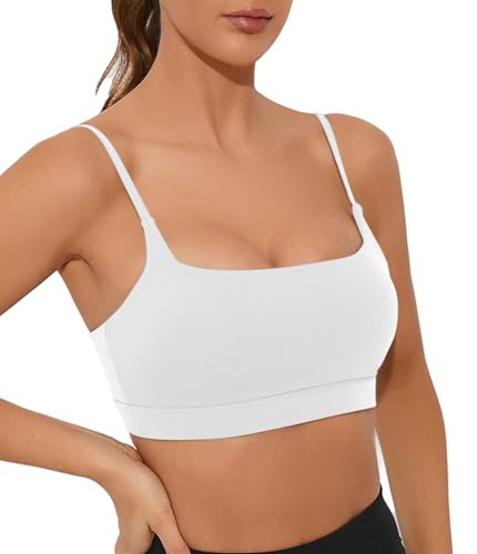 Comper Sports Bra for Women Wirefree Racerback Workout Bras Sexy Thin Straps Yoga Sport Bras with Removable Pads2