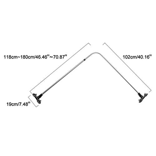 Hershii Curved Shower Curtain Rod L-Shaped Corner Bathroom Curtains Hanger Pole Decorative Extendable Bathtub Metal Showers Rail Bar, Wall Mounted Or Suction Cups Install - Black #TOP1