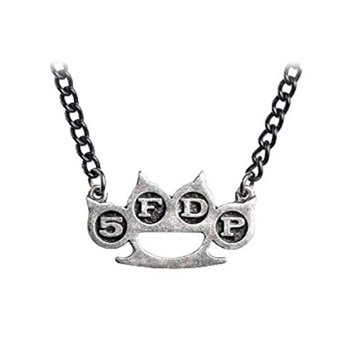Five Finger Death Punch Pendant Necklace Knuckle Duster Logo Official Metallic One Size