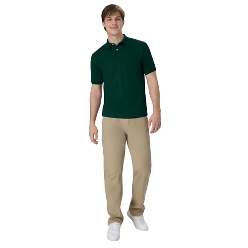 Hanes Men's Short-Sleeve Jersey Pocket Polo (Pack of 2), Deep Forest, Small - image 7