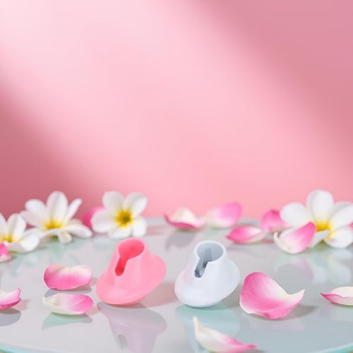 Soporte para esmaltes de uñas de goma suave rosa y blanco miniatura 4