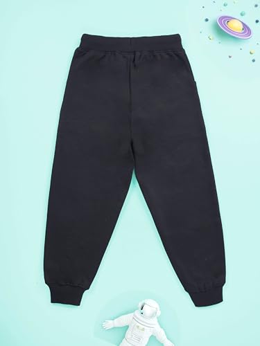 Image of KiddoPanti Boys Solid Fleece Track Pants | Cotton Poly Fleece Fabric | Ankle Length Bottom Rib | 2 Front Patch Pocket | Elastic Waist & Drawcord | Jogger Track Pants for Boys