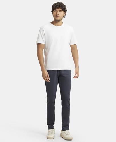 Image of Jockey AM49 Men Super Combed Cotton Rich Straight Fit Trackpants with Side and Zipper Media Pockets