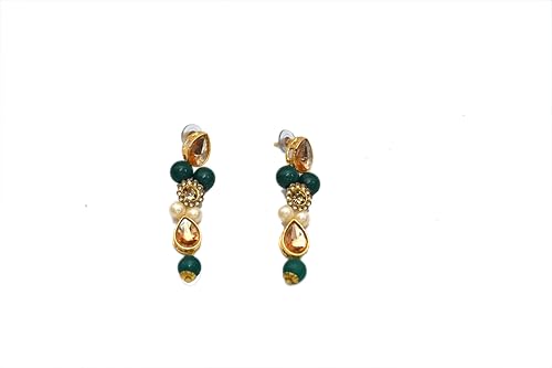 Image of Gold Plated Traditional Kundan & Pearl Studded Necklace Jewellery Set For Women