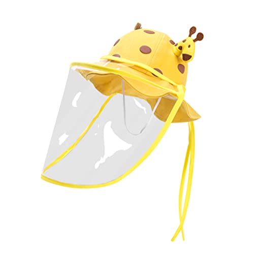GAROZATION Fisherman Hat for Children Protective Beanie Spitting Droplet Kiddie Cap for Outdoor Activities Yellow