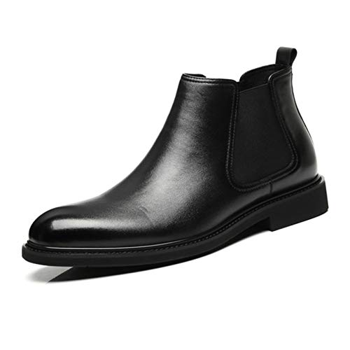 FUNPLUS Chelsea Boots pour Hommes Printemps Hiver Vintage Chaud sans Lacet Bottines légères antidérapantes en Cuir Bottes Courtes pour l'extérieur Cover